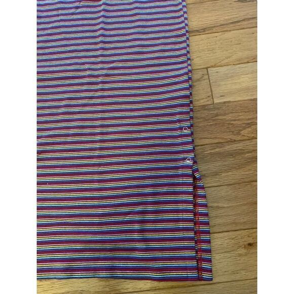 Juicy Couture womens retro Rainbow Striped Body-Con v-neck midi dress size small - Picture 2 of 10